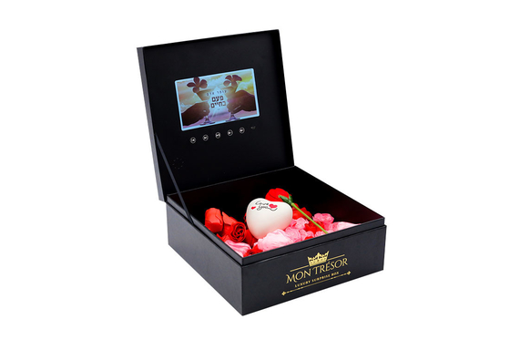 Il lusso magnetico del contenitore di regalo dello schermo LCD accoglie il video pacchetto del regalo per l'invito di nozze