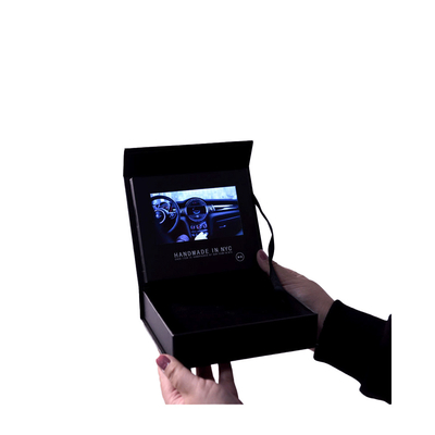 Video contenitore di regalo LCD a 7 pollici nero per stampa UV di memoria dell'anello 4GB dei gioielli