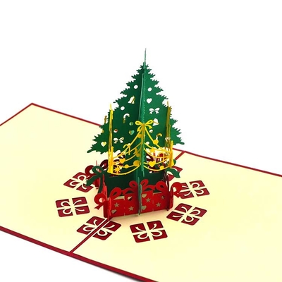 Il laser ha tagliato l'OEM del ODM materiale di carta stereoscopico di colore della carta CMYK dell'albero di Natale 3D