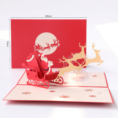 Cartolina d'auguri materiale di carta di pop-up 3D per colore di dimensione CMYK di festa 20×13cm