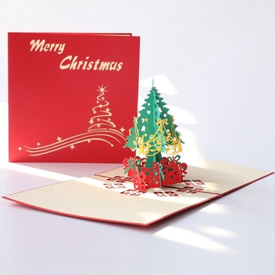 Dimensione di Natale 15cm×15cm×10.7cm delle cartoline d'auguri di pop-up di stampa offset 3D