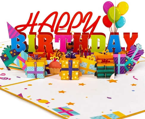 ODM della cartolina d'auguri di pop-up dell'OEM 3D per il diciottesimo invito di compleanno