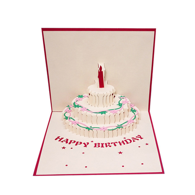 Cartolina d'auguri di pop-up di colore 3D di CMYK per la dimensione di compleanno 148×210mm