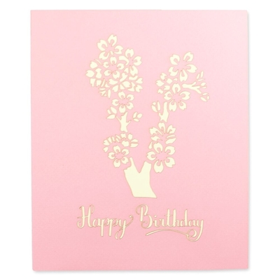 Carta di ROHS Cherry Blossom Tree Pop Up, ODM dell'OEM delle cartoline d'auguri