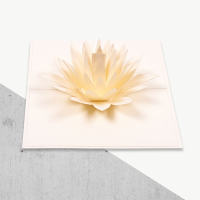 Certificati del FCC del CE ROHS di Lily Shape dell'acqua bianca della cartolina d'auguri di pop-up di stampa offset 3D
